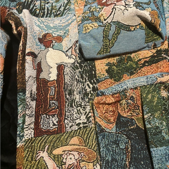 Colorful Printed Jumpsuit with Blue Straps - Picture 4 of 4